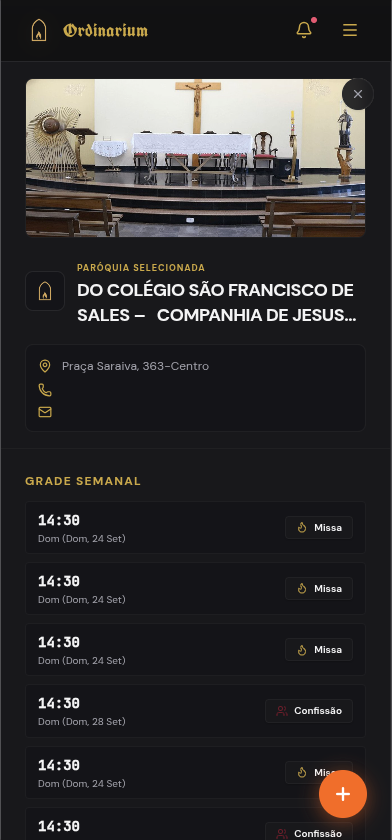 Tela de Paróquias